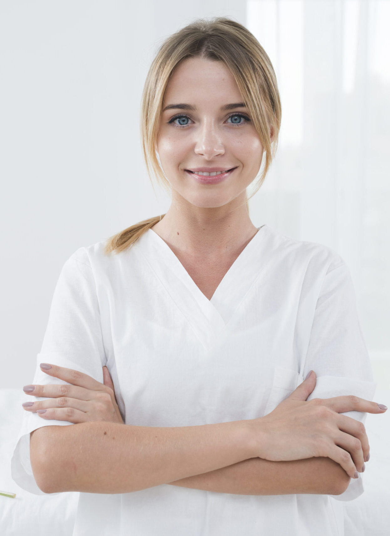woman posing with bathrobe spa